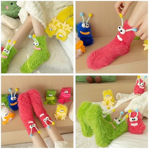 TFTSR Crazy Funny Fuzzy Silly Socks for Kids Women,Girls Fluffy Slipper Novelty Fun Socks,Boy Men Cute Cozy Soft Animal Socks3