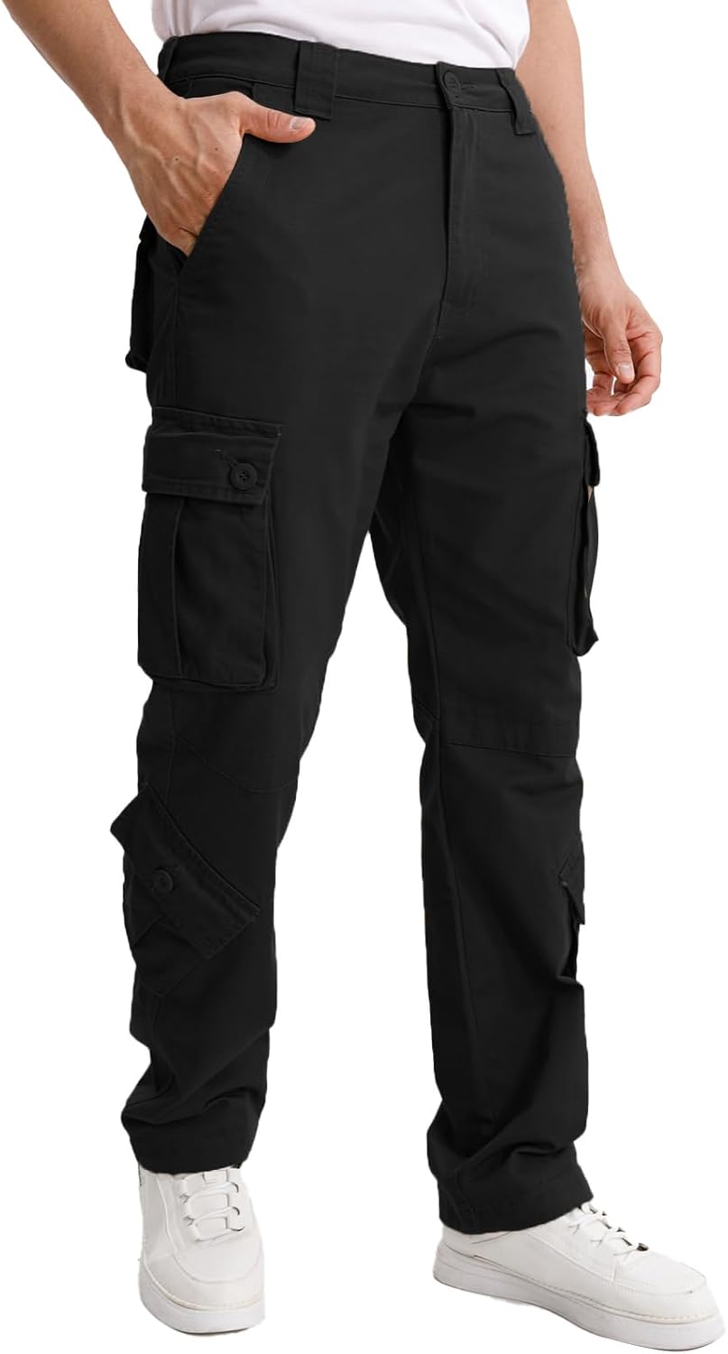 Matchstick Men's Regular Fit 8-Pocket Twill Cargo Pants