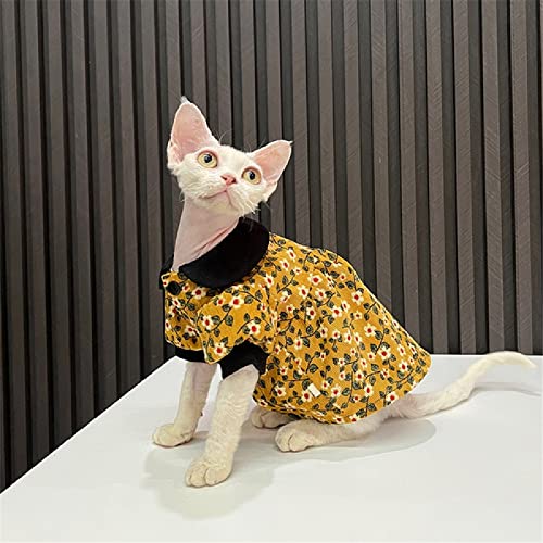 Robe de princesse pour chat sans poils Sphinx jaune taille L+ pour chat nu