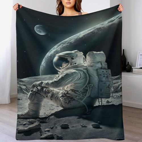 Manta de franela de astronauta abrigo cálido contra el frío en casa 2
