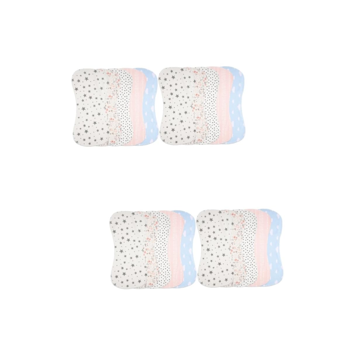 VICASKY 2 Set Di Coperte Per Il Ruttino Del Bambino Bavaglini in Mussola Asciugamano in Cotone Per Neonati Saliva Per Bambini Piccoli 5 Pezzi * 2