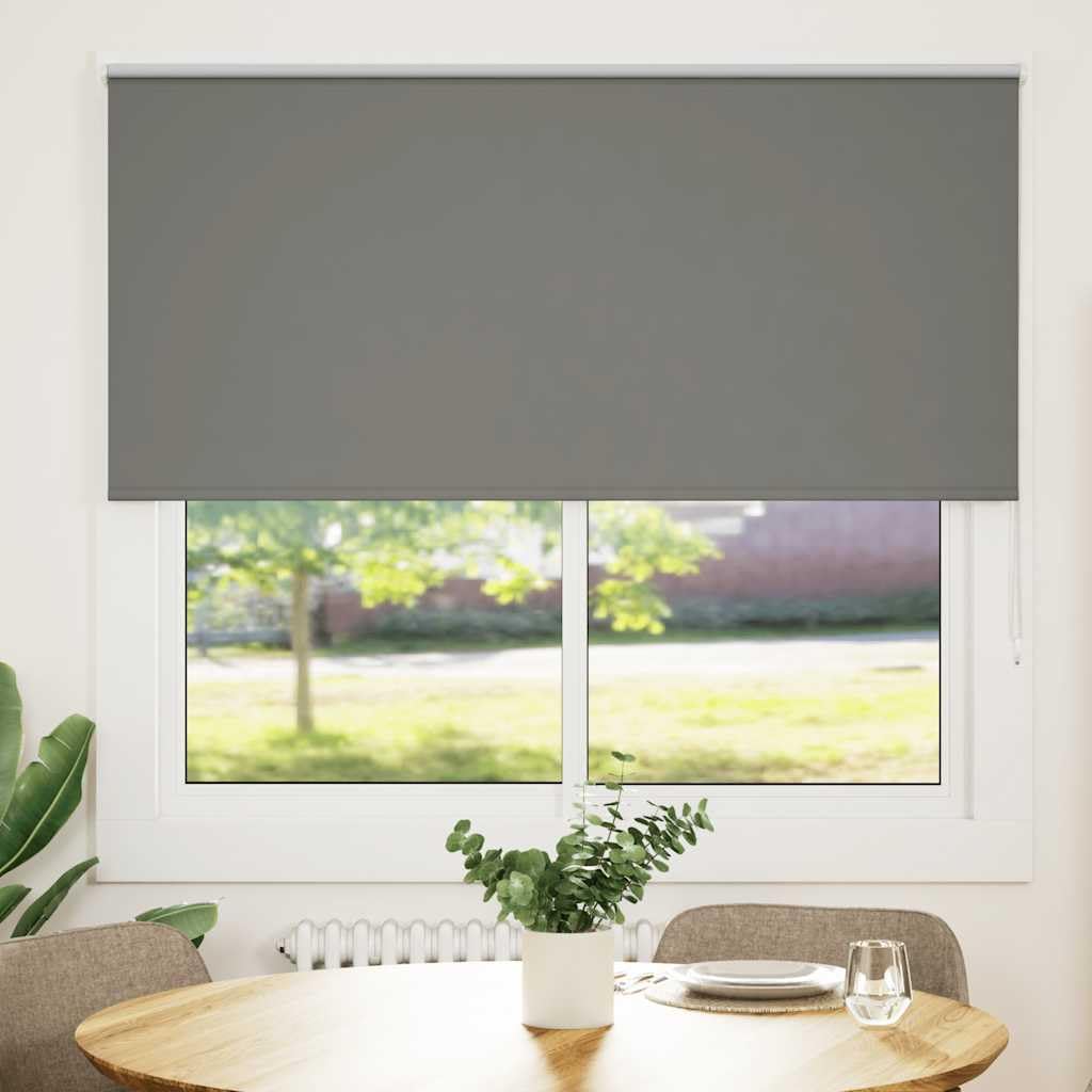 Tenda avvolgibile oscurante, grigio, 160 x 150 cm | 100% poliestere, facile da pulire, montaggio con viti o senza foratura, regolazione in altezza