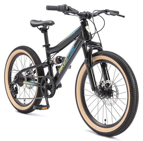 BIKESTAR Kinder Fahrrad Fully Mountainbike 7 Gang Shimano, Scheibenbremse...