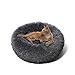 Cuccia Peluche Ciambella Letto per Animali Domestici, Cuscino Rotondo , Fondo Antiscivolo Impermeabile, Morbido Cuscino per Gatti Cane(50 cm, Grigio)