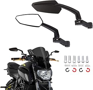 DREAMIZER Universal 8mm 10mm Motorcycle Rearview Side Mirrors Black for Street B - Compare price