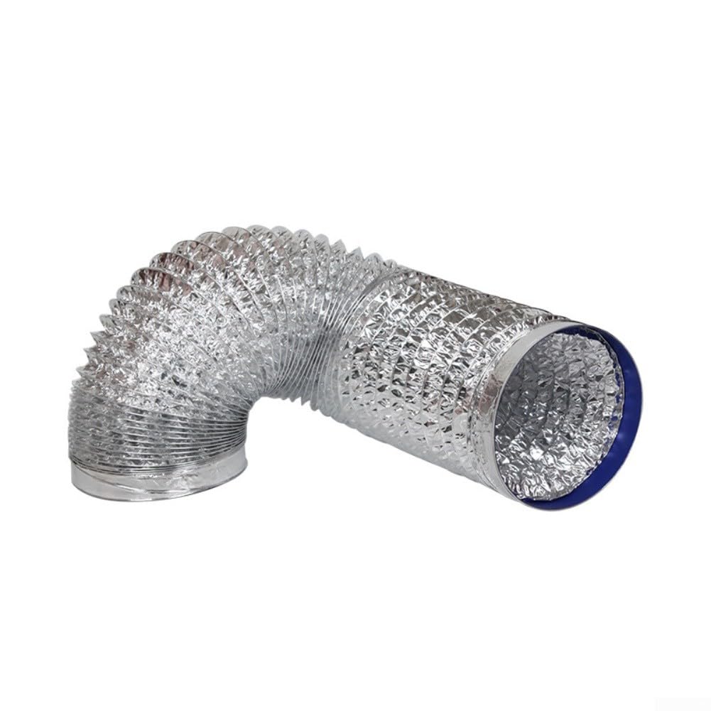 Aluminum Foil Ventilation Duct Retractable Extractor Hose for Kitchen Cooker Hood, Bathroom and For HVAC Systems, Telescopic Exhaust Pipe 80-200mm Diameter Silver(110mm)