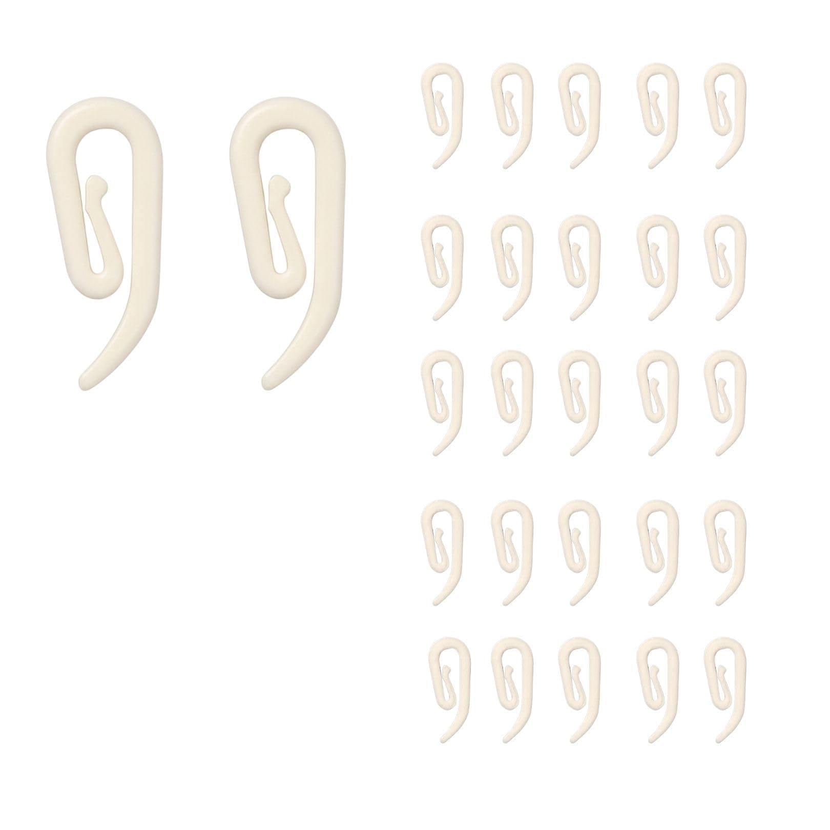 Reallyrecycle White Plastic Curtain Hooks, Pack Of 50