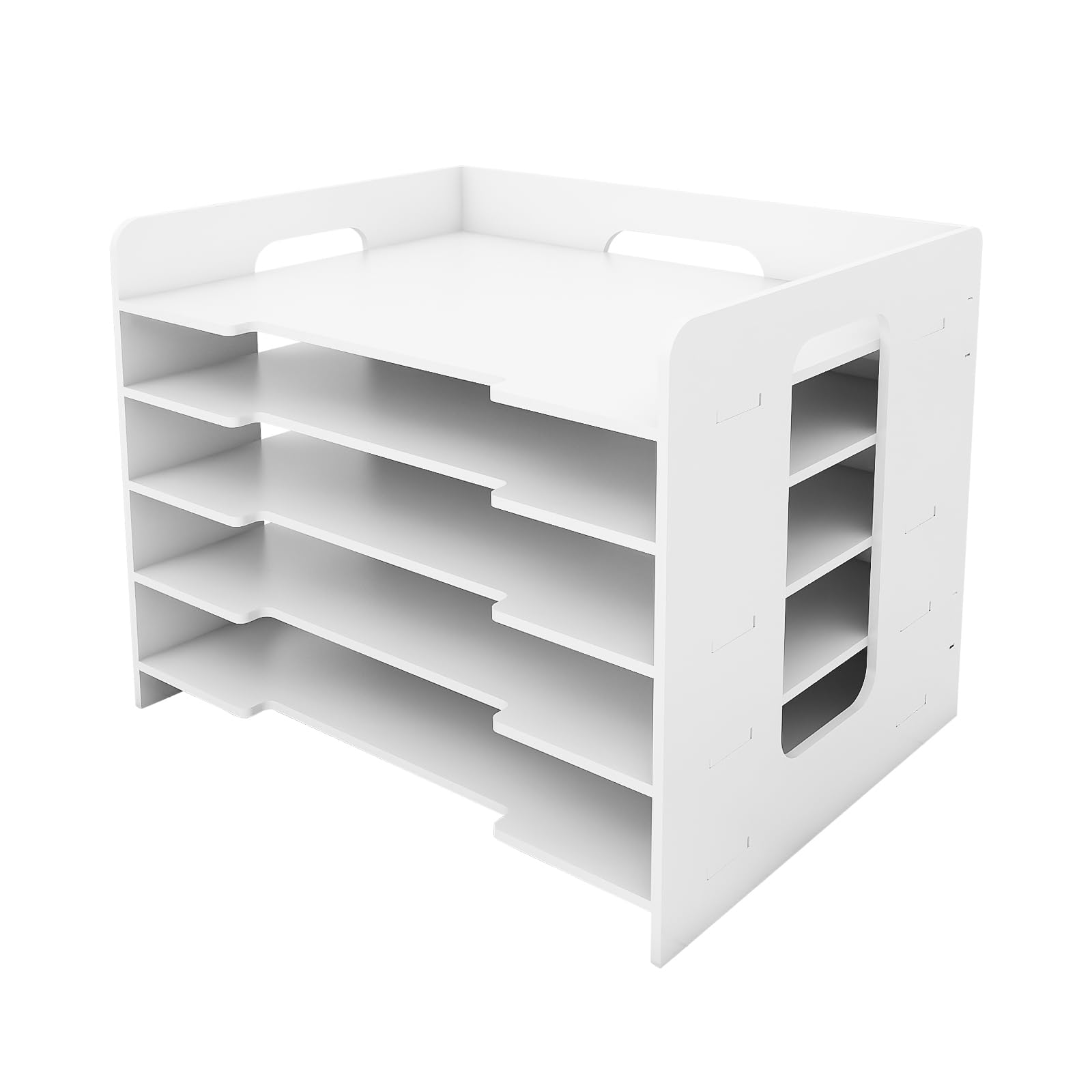 Organizador de escritorio Papeleras para correo, estante de armario A4, módulo de almacenamiento, bandeja de correo ajustable de 5 niveles, para la escuela y el hogar, suministros de oficina, 33,5 x