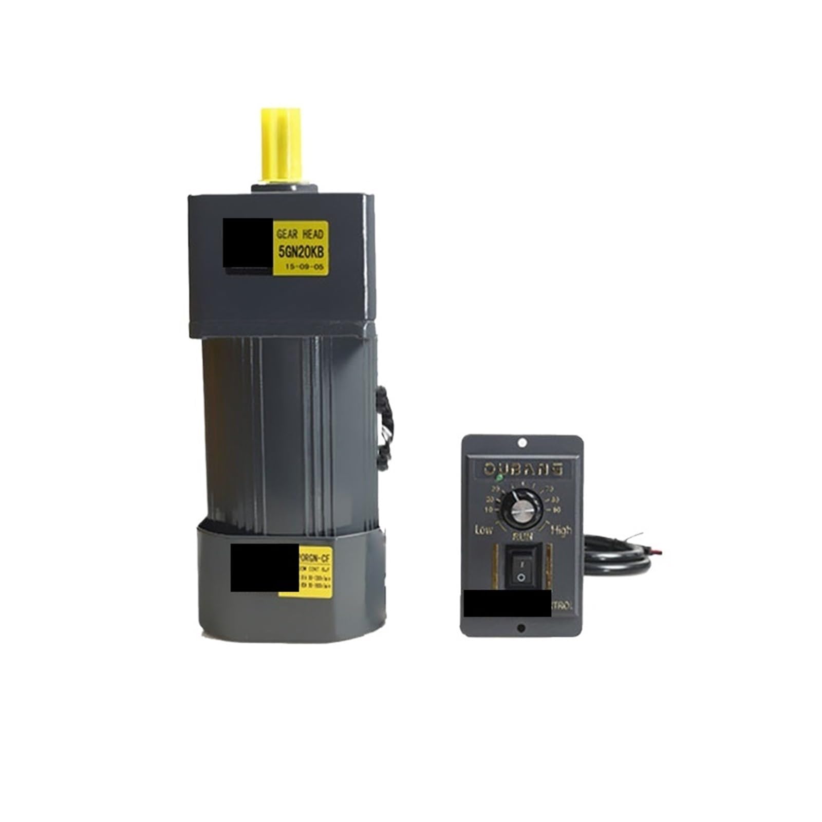 MUYTQAERG Asynchronous Motor 120W 220V AC Gear 5IK120RGN-CF with Speed Regulator Adjustable High Torque Output Shaft 15mm(0-9RPM)