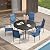 VICLLAX Stackable Patio Chair Set of 4, Lawn Chairs with High Back, Outdoor Dining Chairs for Outside, Poolside and Garden, Blue