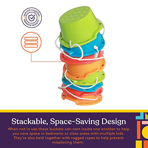 Special Supplies Balance Buckets Stepping Stones for Kids, 8 Pc. Set, Non-Slip Textured Surface and Slip Resistant Floor Rubber Edges, Promote Agility, Strength, Active Play