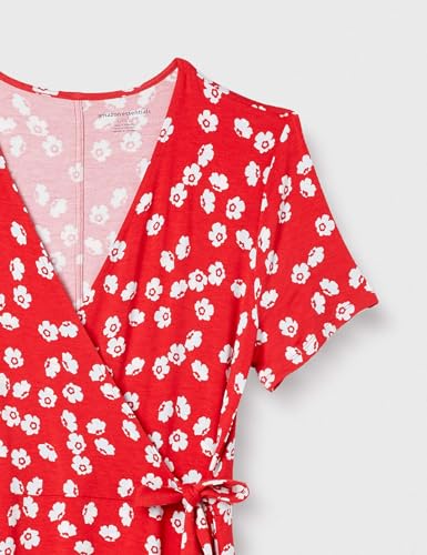 Image of Amazon Essentials Women's Short Sleeve Faux-Wrap V Neck Dress