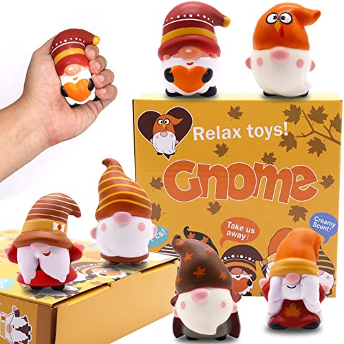 Thanksgiving Gnomes Squishies Toys for Kids,6 Pack Thanksgiving Party Favor