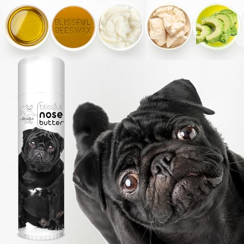 Image of The Blissful Dog Black Pug Nose Butter for Dry, Cracked Skin, Lick-Safe Dog Nose Balm with Moisturizing Shea Butter, Almond, Olive, and Essential Oils, Pet Supplies, Uncented, 0.50 oz.