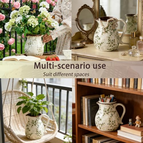 Rustic Ceramic Utensil Holder, 6.1"Farmhouse Cooking Utensil Holder - Image 5
