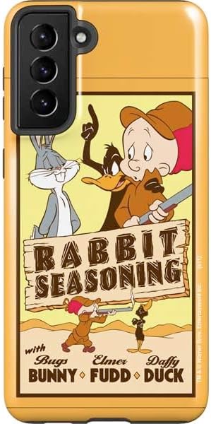 Skinit Pro Phone Case Compatible with Galaxy S21 FE - Officially Licensed Looney Tunes Looney Squad Black and White Grid Design