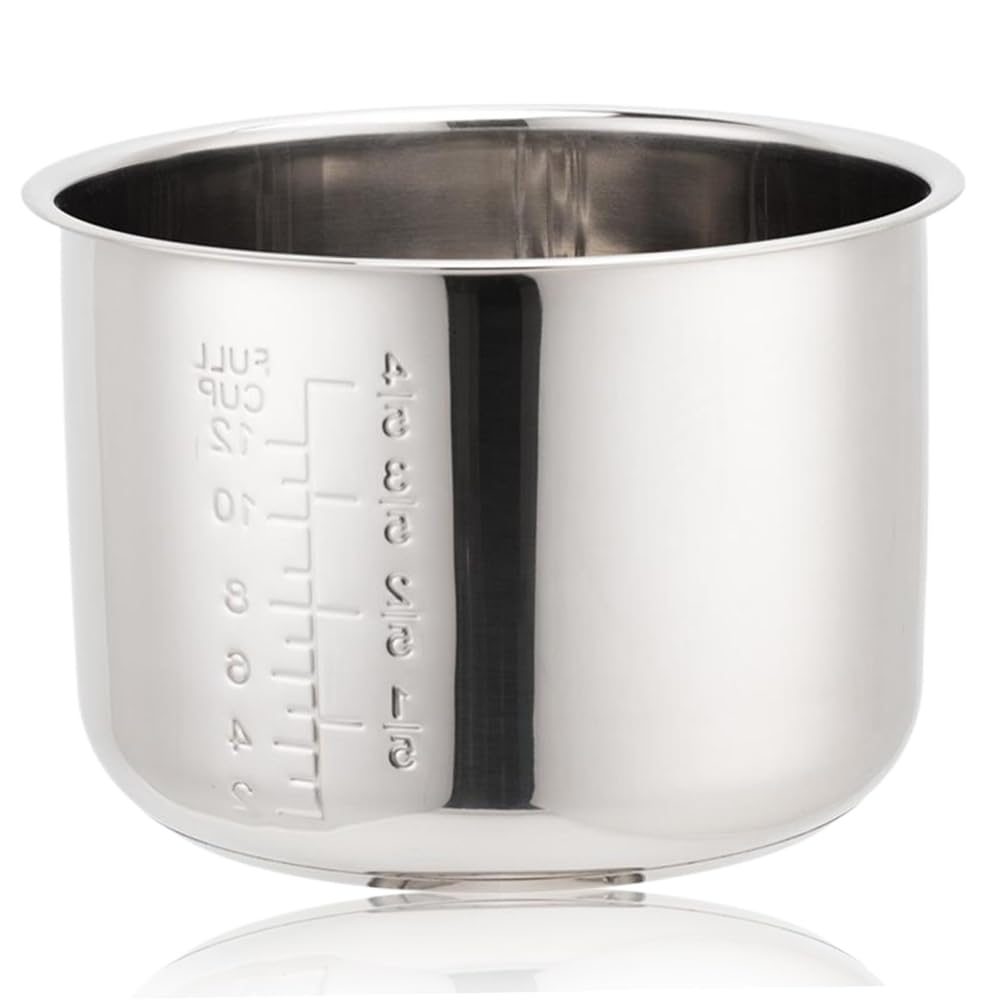 Veciado Silver Stainless Steel Rice Cooker Inner Pot 5L,With Scale For Rice Pot Rice Cooker Rice Cooker Inner Pot Replacement Rice Pot