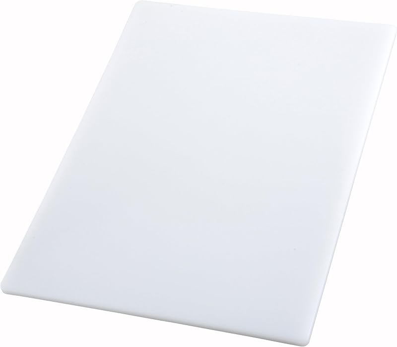 Winco CBWT-1830 tabla de cortar, 18 pulgadas por 30 pulgadas por 1/2 pulgadas, blanco, mediano | Apto para lavavajillas, Resistente a las manchas, Minimiza el embotamiento, Aprobado por HACCP, Ideal para embutidos, aperitivos y exhibiciones de buffet