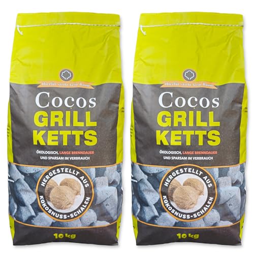 20kg Cocos Premium Grillbriketts aus Kokosschalen „Made 4 BBQ“ Kohle Holzkohle für Kugel-& Holzkohlegrill ideal für Dutch Oven Smoker Briketts Grill Kohle + 1kg Gratis | Energie Kienbacher (20kg)
