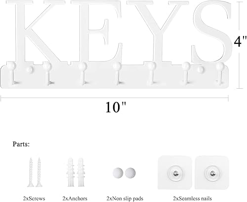 Miniatura 3 de Soporte para llaves para pared, colgadores de llaves montados en la pared con 7 ganchos para llaves, organizador decorativo de pared para entrada,