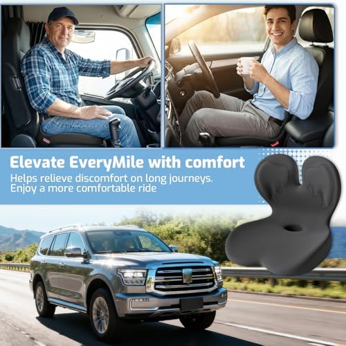 Ergonomic Memory Foam Seat Cushion, L-Shaped Design, for Sciatica & Tailbone Pain Relief –Back Pressure Relief Seat Cushion for Office Chair, Car Driver,Long Sitting Comfort - 4