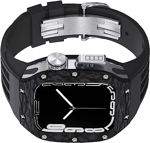 Boîtier Apple Watch 45mm en carbone et titane SCHIK pour un style sport chic unique