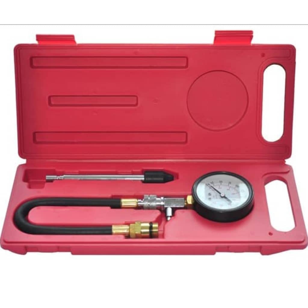 Mangloder - Tester di compressione per motori a benzina con manometro fino a 300 psi, tubo da 36 cm, connettori in ottone da 14 e 18 mm, adatto per manutenzione del veicolo, riparazione, diagnosi e