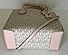Michael Kors MICHAEL Michael Kors Mercer MD Messenger bundled SM TZ Coinpouch Purse Hook (Signature MK Vanilla/Pink)
