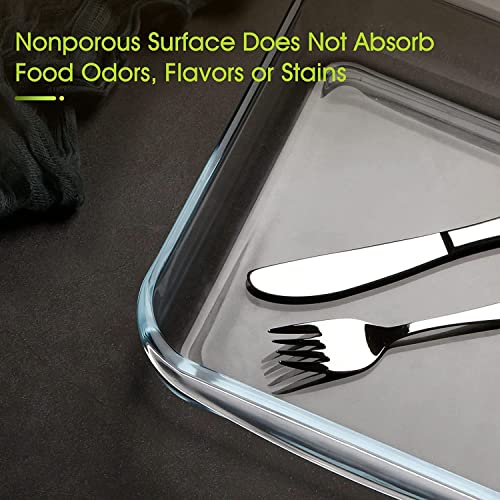 Image of 900ml Square Borosilicate Glass Baking Dish | Microwave, Oven & Air Fryer Safe Clear Glass Bowl | Durable Transparent Cake Mould & Food Container (0.9L, Single Piece) (1)