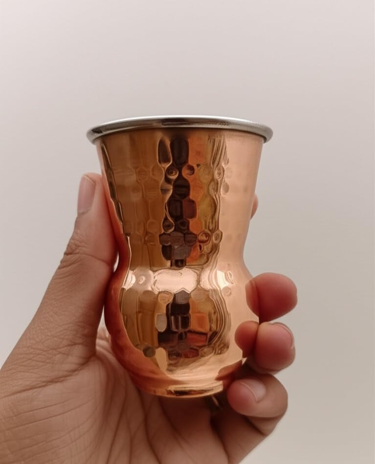 Verres à eau en cuivre pur gobelets design pour boisson froide - 5