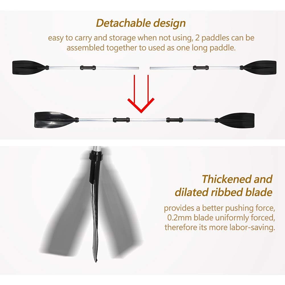 Dioche 2 Pezzi Pagaia per Kayak, Pagaia Combinata Divisibile Pagaia per Barca in Lega di Alluminio, 126cm Coppia di Remi per Canoa Kayak Gonfiabile SUP Barche Gommone