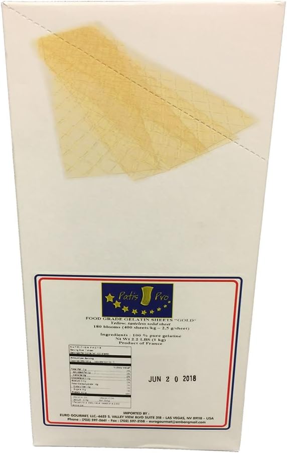 Patis Pro - Gold Strength Leaf Gelatin (400 Sheets - 2.2 lb./1 kg)