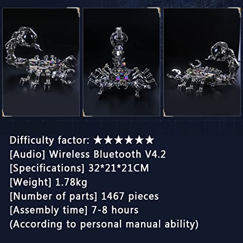 Puzzle interagibili a Forma di Scorpione per Adulti 1000 Pezzi e Oltre Puzzle 3D in Metallo con Altoparlante Bluetooth Puzzle 3D per Tempo Innovativo