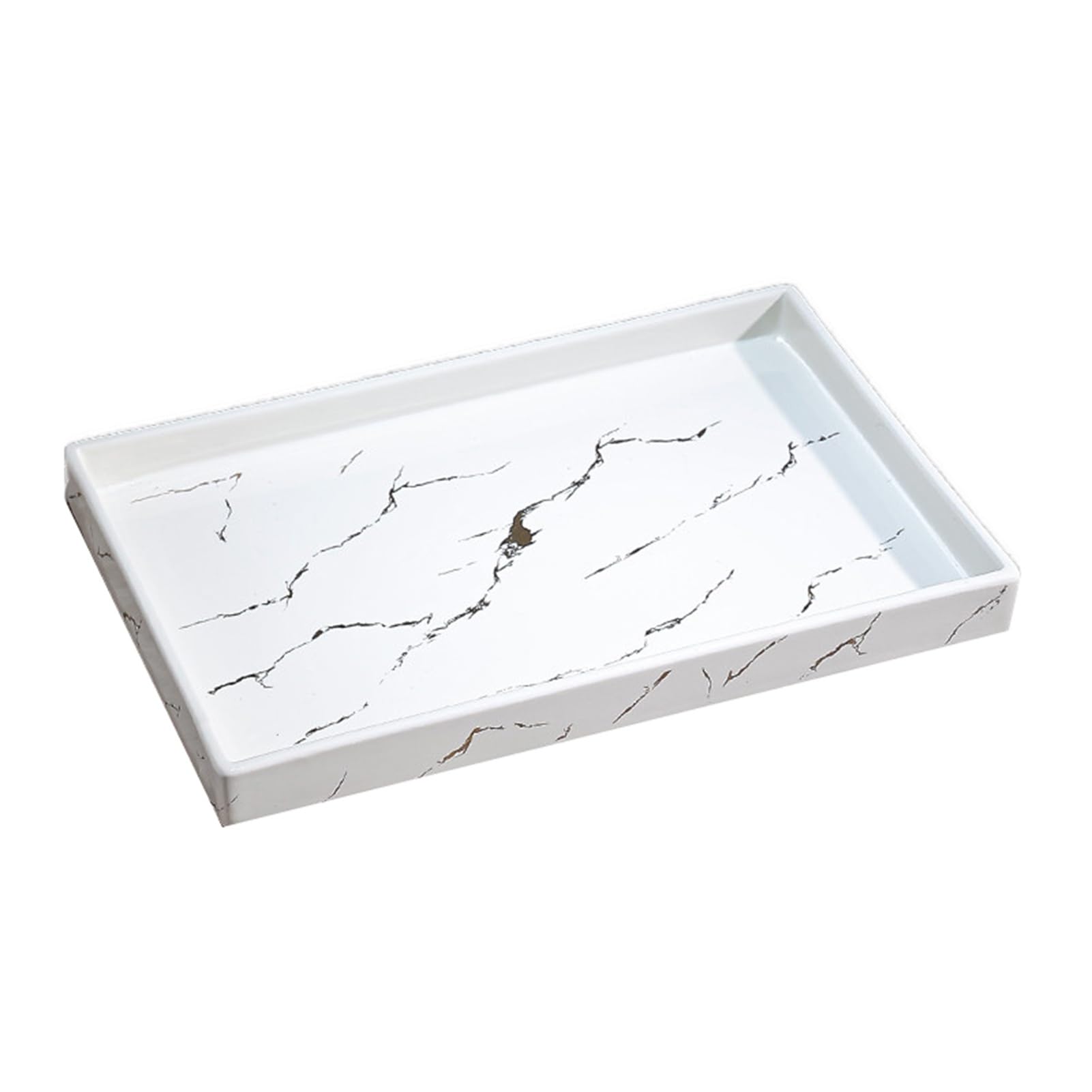 Ceramic Tray,Rectangular Aromatherapy Storage,Toiletries Box,Suitable for Tea Houses and Hotels(White,32x22x2cm)