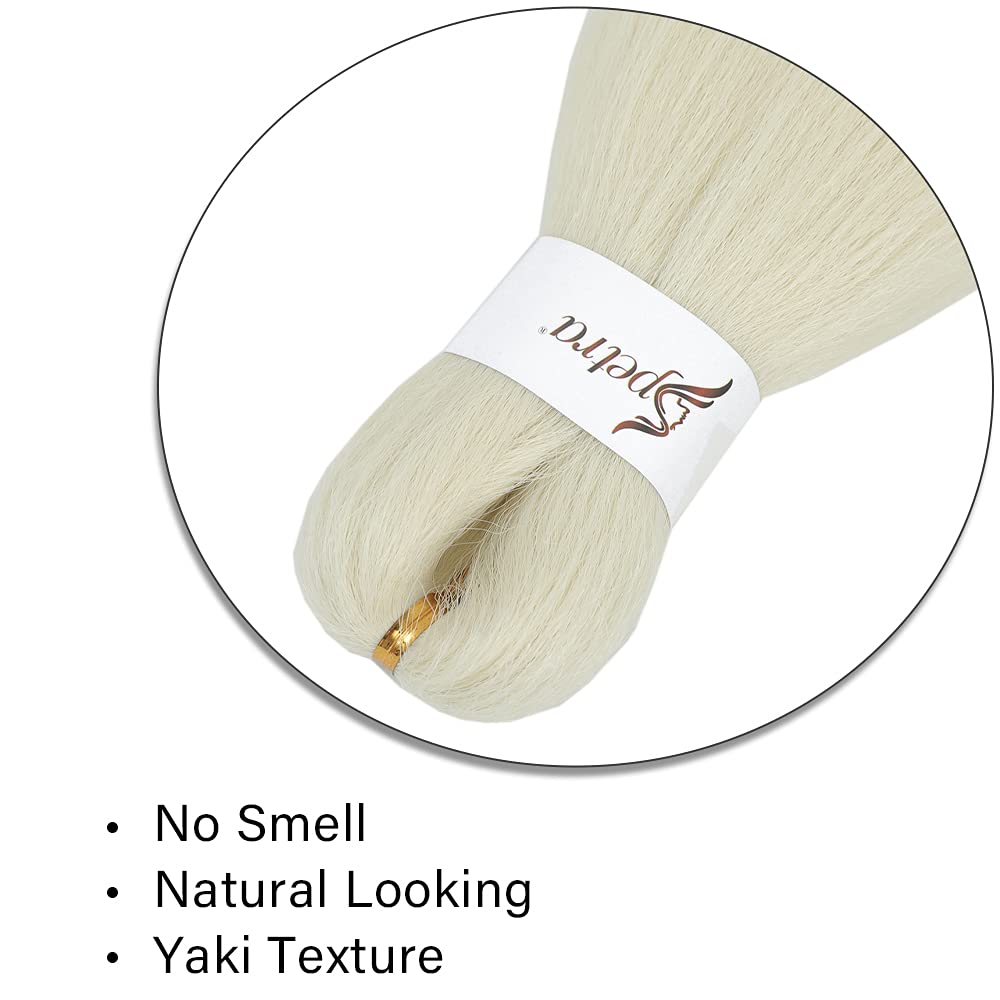 X-Tress Blonde Braiding Hair Extension 24" Natural Looking Crochet Braids Hair Extension 613 Synthetic Hair Bundle for Braiding Hair Soft Yaki Straight Texture Spectra EZ Braid(#613) - Image 3