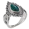 Handmade Marquise Shape Eilat Stone Bohemian Ring in 925 Sterling Silver Size 4 to 13.5 by Baltinester Jewelry