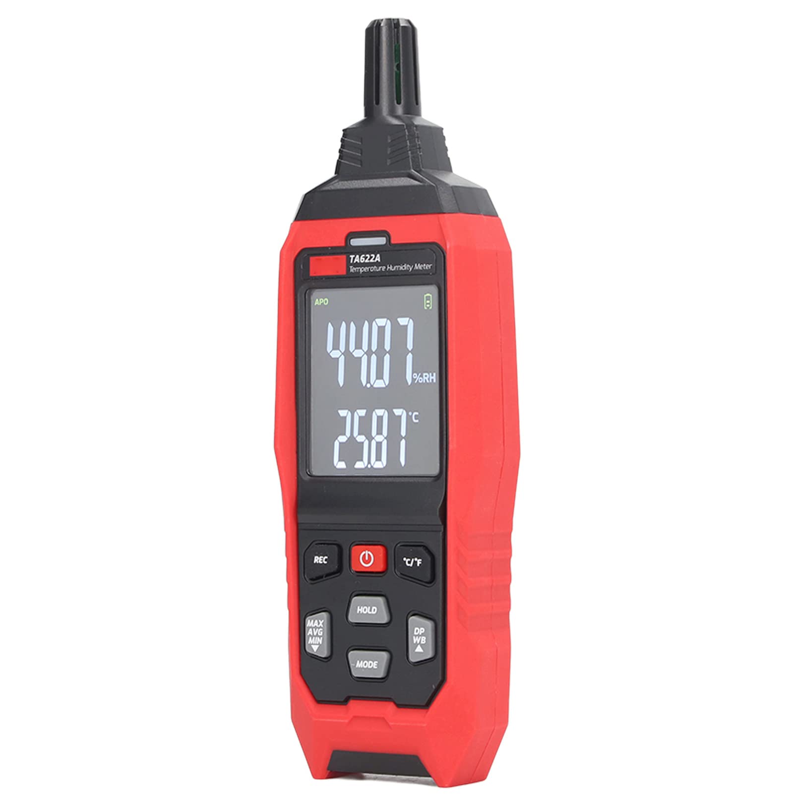 Generic Higrómetro Digital de Alta Precisión Medidor de Humedad y Temperatura con Función de Alarma para Laboratorio ABS Negro Rojo