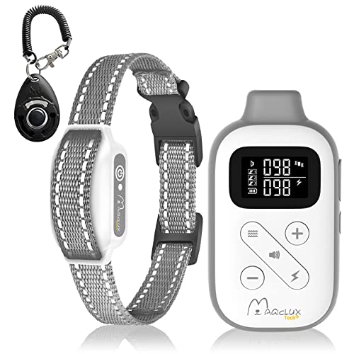 Dog Bark Collar,Ipx7 Waterproof Dog Training Collar,Dog Shock Collar With Remote 3300Ft,Rechargeable E-Collar With 3 Training Modes(Beep,Vibration,Safe Shock) Suitable For 5-120Lbs Dogs (Grey) #TOP6