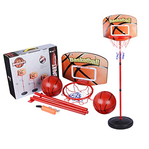 Toddler Basketball Hoop Stand Adjustable Height 2.5 Ft -5.1 Ft Mini Indoor Basketball Goal Toy With Ball Pump For Kids Boys Girls 2 3 4 5 Years Old Outdoor Outside Toys 1-3 Yard Backyard Games #TOP3
