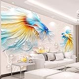  Papier Peint Personnalisé Photo 3d Stéréo Poisson Relief Grandes Peintures Murales Abstrait Creative Salon Fond Décoration Peinture Murale *150cmx105cm(59.1x41.3inch)