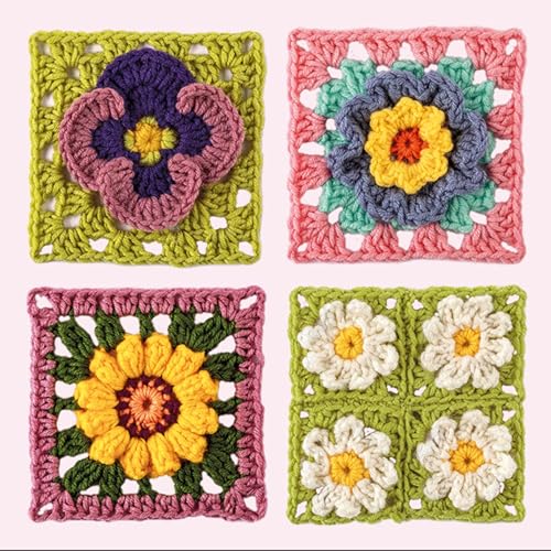 Granny Square Blumen Häkel-Karten (Deutsche Ausgabe): 50x häkeln, mixen und matchen. Mit Häkelschrift und Foto zu jedem Granny Square und praktischem ... (Granny Squares (Häkelanleitungen))