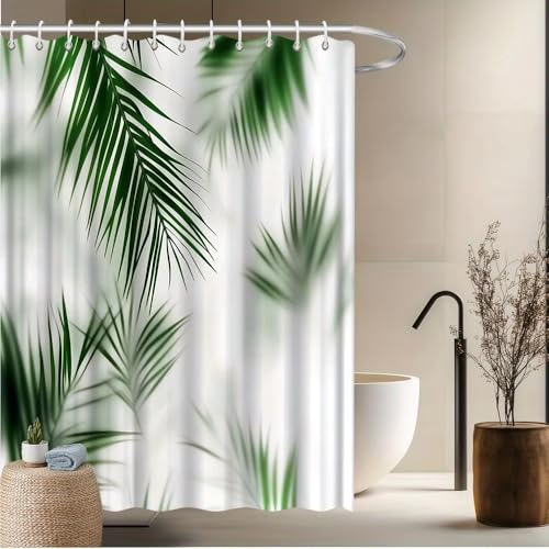 Rideau de douche feuilles de palmier en polyester haut de gamme 130x200 - 5