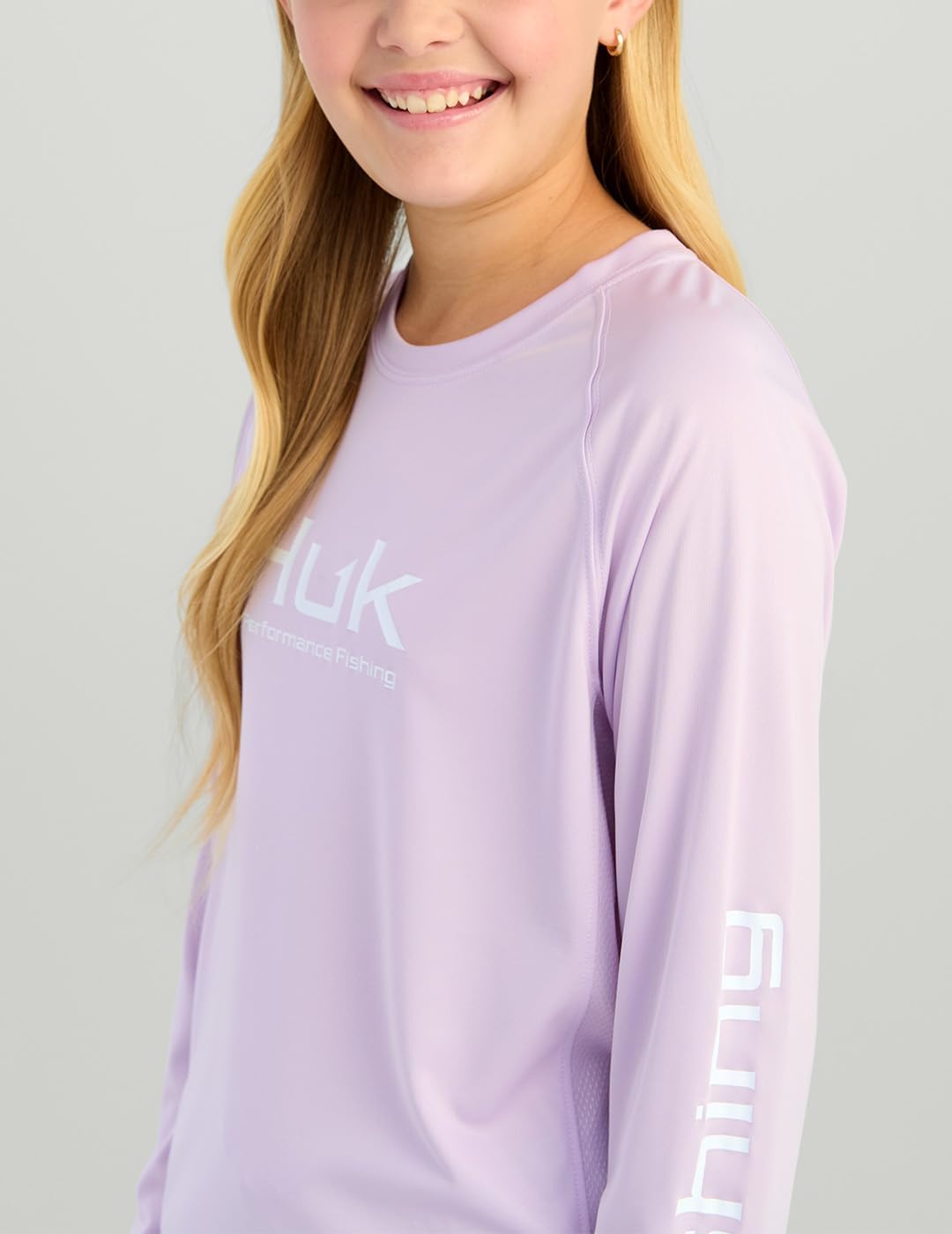 HUK Boys Pursuit Solid Long Sleeve, Fishing Shirt for Kids