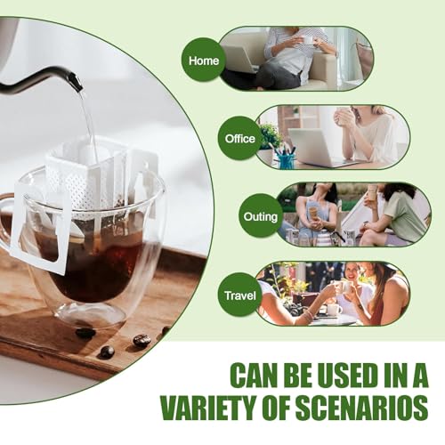 Drip Coffee Bags 50 Pack - CARGEN Portable Hanging Ear Coffee Filter Cup, Food Grade Disposable Filter Coffee Papers for Travel Camping Office, Single Serve Pour Over Pouches