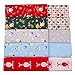 MSCFTFB 10 Pieces Christmas Cotton Fabric Bundles Sewing Square Patchwork Precut Fabric Scraps for DIY Christmas Stocking Tree Wreath Doll Dress Apron Quilt Coaster