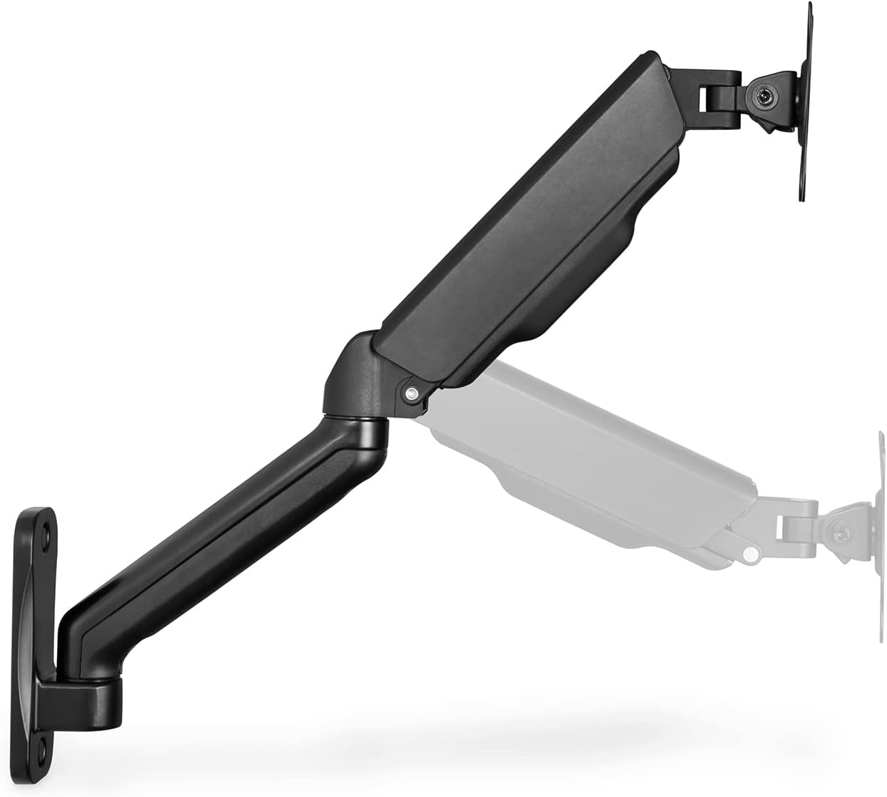 DIGITUS Monitor Wall Mount with Gas Lift and Swivel Arm - for 15-32" Screens - 9 kg Max. Load - VESA 75x75 & 100x100 - Swivel, Tilt, Rotate and Height Adjustable - Black