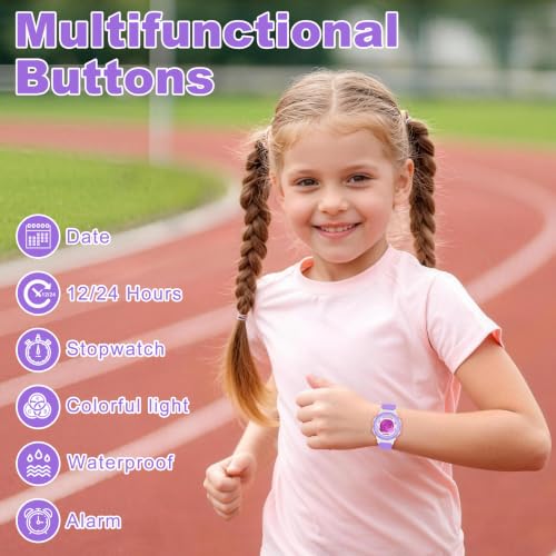 Image of SOCICO Kids Digital Watch 50M Waterproof & 7 Color Lights for Boys Girls