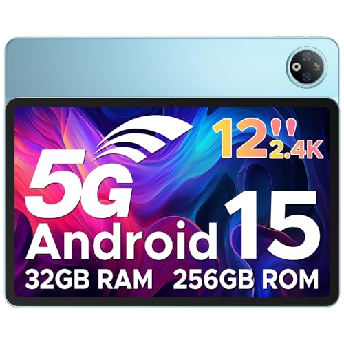 DOOGEE V Pad 5G Tablet 12 Zoll Android 15 Mediatek Dimensity 7050 Tablet 5G SIM Fähig 32GB RAM + 256GB ROM(2TB TF) 8800mAh 2.4K 90Hz Display Gaming Tablets mit SIM Card Slot, WiFi 6 Face ID/OTG/GPS