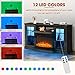 oneinmil 59'' Fireplace TV Stand, 3 Sided Glass Media Entertainment Center Console Table for TVs up to 65'' with Glass Door Adjustable Flame LED Color for Living Room, Set of TV Table, Grey