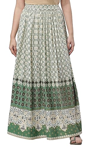 Image of Aurelia Printed Strechable Maxi Skirt for Women | Ankle Length Skirt for Women